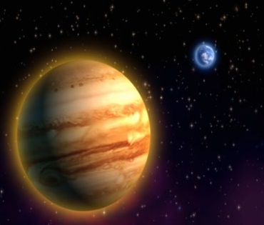 木星和地球遥相呼应视频素材
