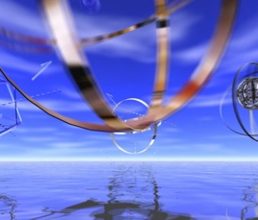 空中圆环浑天仪陀螺仪动态背景视频素材