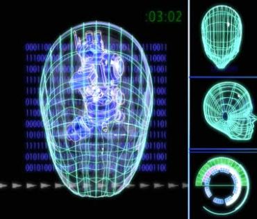高科技仿生人类头部扫描模型数字图像动态视频素材