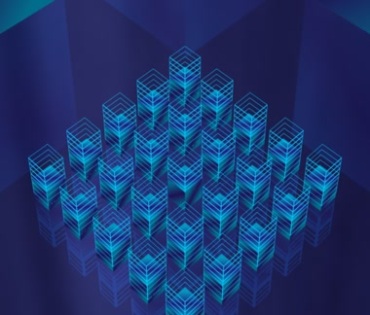 蓝色科技3D几何方块图形动态背景视频素材