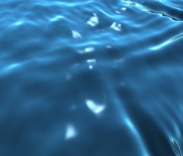 圆球在水中滚动拖出水波纹尾痕视频素材