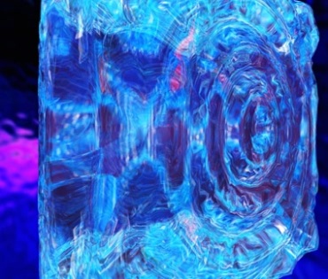蓝色水立方体波纹抖动水元素特效视频素材