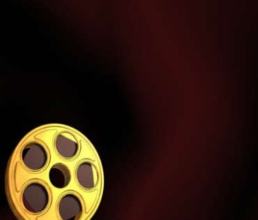 电影胶片金色圆盘胶盘动态背景视频素材