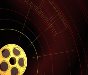 电影胶片金色圆盘胶盘动态背景视频素材