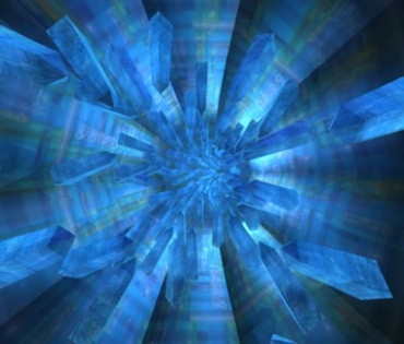 蓝色矿石通道管道穿梭动态背景视频素材