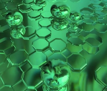 绿色透明玻璃珠六角蜂窝组织动态背景视频素材