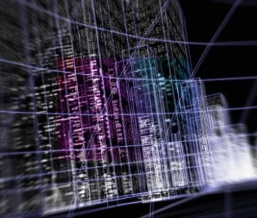 数码科技模拟城市大楼高楼穿梭图像动态背景视频素材
