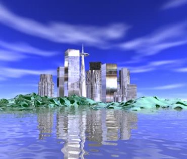 三维立体城市高楼建筑模型视频素材