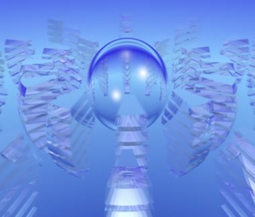 蓝色晶莹剔透玻璃球动态背景视频素材