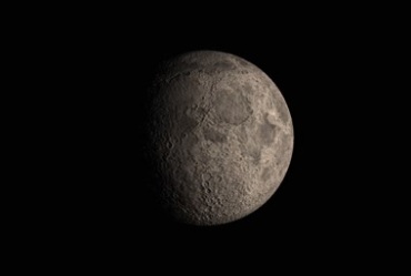 月球月亮星球自转背面黑暗抠像特效视频素材