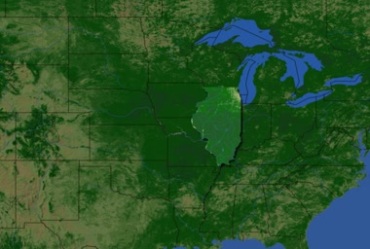 美国伊利诺伊州卫星地图视频素材