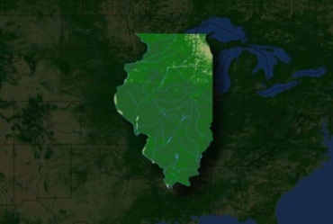 美国伊利诺伊州卫星地图视频素材