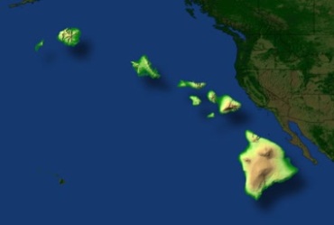 美国夏威夷州卫星地图拍摄轮廓视频素材
