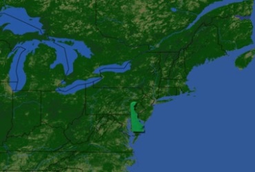 美国特拉华州卫星地图轮廓视频素材