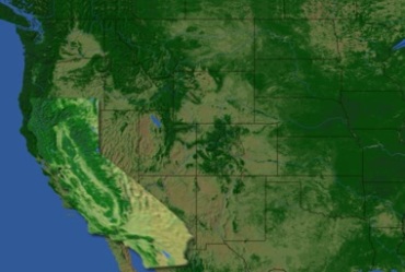 美国加利福利亚卫星地图轮廓视频素材