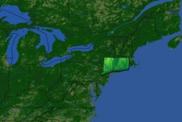 美国康涅狄格州卫星地图轮廓视频素材