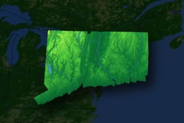 美国康涅狄格州卫星地图轮廓视频素材