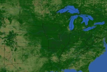 美国堪萨斯州KS卫星地图区域视频素材