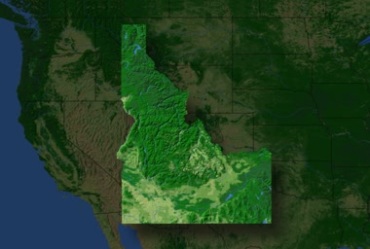 美国爱达荷州卫星地图区域视频素材