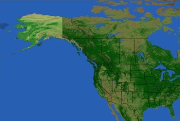 美国阿拉斯加州卫星地图拍摄轮廓视频素材