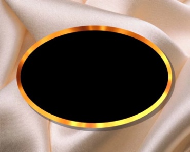 金色边框椭圆形状黑屏抠像特效视频素材