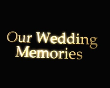 英语字符我们的婚礼回忆黑屏抠像特效视频素材