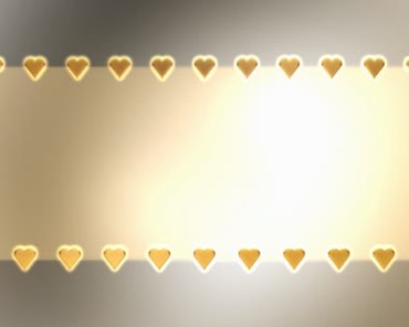 金色桃心花边带子动态特效视频素材