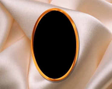金色边框椭圆镜面镜子黑屏抠像透明通道特效视频素材