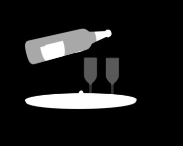 黑白红酒杯香槟酒倒酒碰杯庆祝黑屏特效视频素材