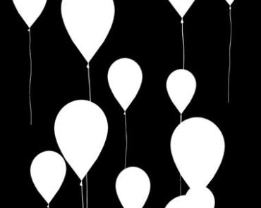 气球升空黑白气球放飞动态特效视频素材