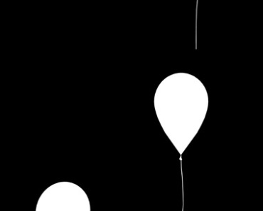 气球升空黑白气球放飞动态特效视频素材