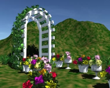 户外婚礼花门鲜花动态背景视频素材