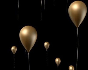 金色气球升起动态特效视频素材