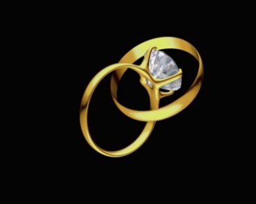 戒指对戒婚戒钻戒黑屏抠像特效视频素材
