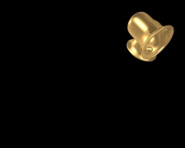 金色铜铃响铃铃铛黑屏抠像特效视频素材