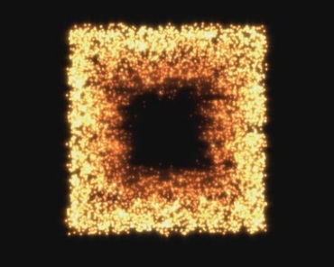 金色粒子正方形放大特效视频素材