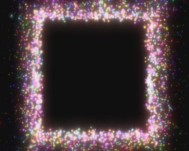 方形闪亮粒子黑屏特效视频素材