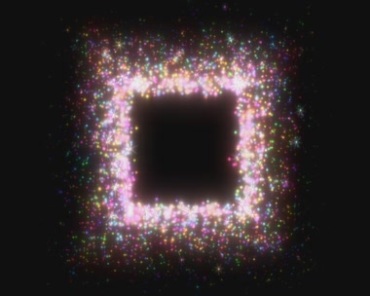 方形闪亮粒子黑屏特效视频素材