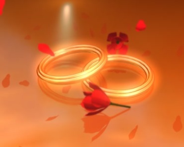 金色戒指发光婚戒对戒一生一世婚礼视频素材