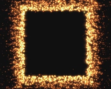 金色粒子正方形缩小黑屏特效视频素材