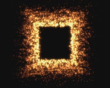 金色粒子正方形缩小黑屏特效视频素材