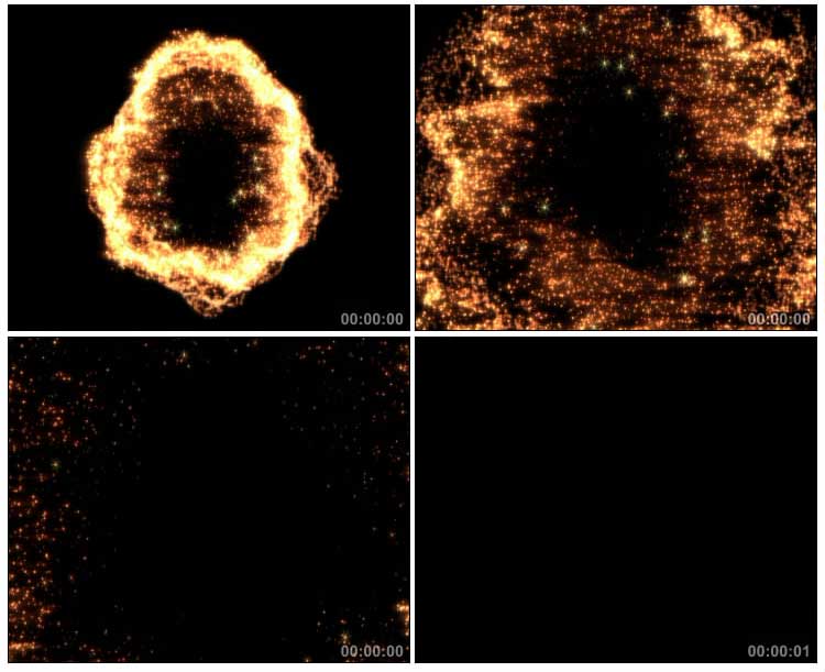 金色粒子光环穿越之门黑屏特效视频素材