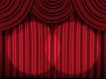 舞台红色大幕缓缓拉开视频素材