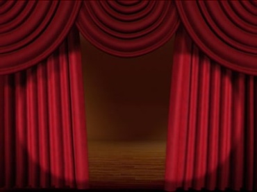 舞台红色大幕缓缓拉开视频素材
