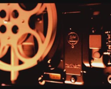 电影老式放映机特写镜头视频素材