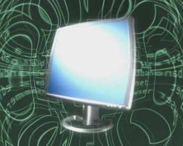 电脑显示器虚幻网络世界动态背景视频素材