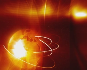 金色地球旋转炫光环绕动态背景视频素材