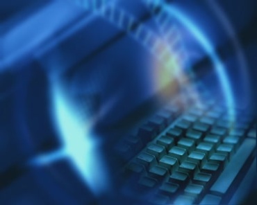 电脑键盘网络科技蓝色背景视频素材
