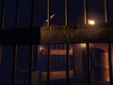 牢房监狱地下通道铁门大门恐怖场景视频素材