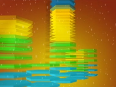 彩色弹簧小板弹跳卡通动画片头视频素材